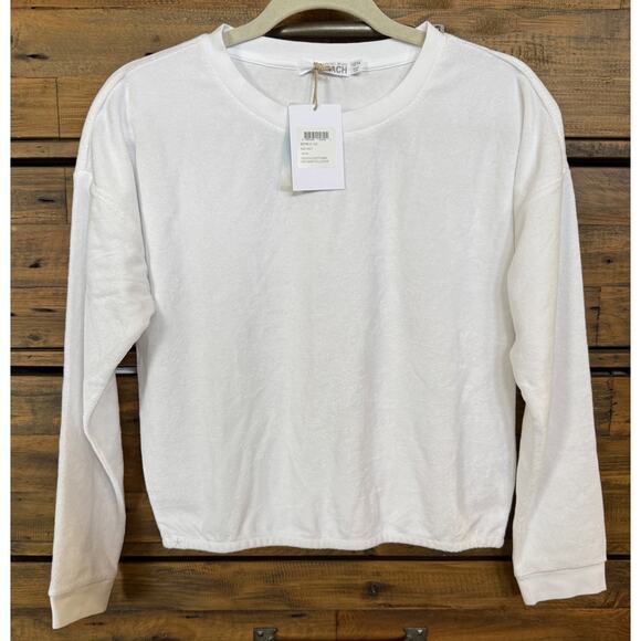 BAREFOOT DREAMS Youth CozyTerry Dolman pullover In White Sz 12/14 NWT